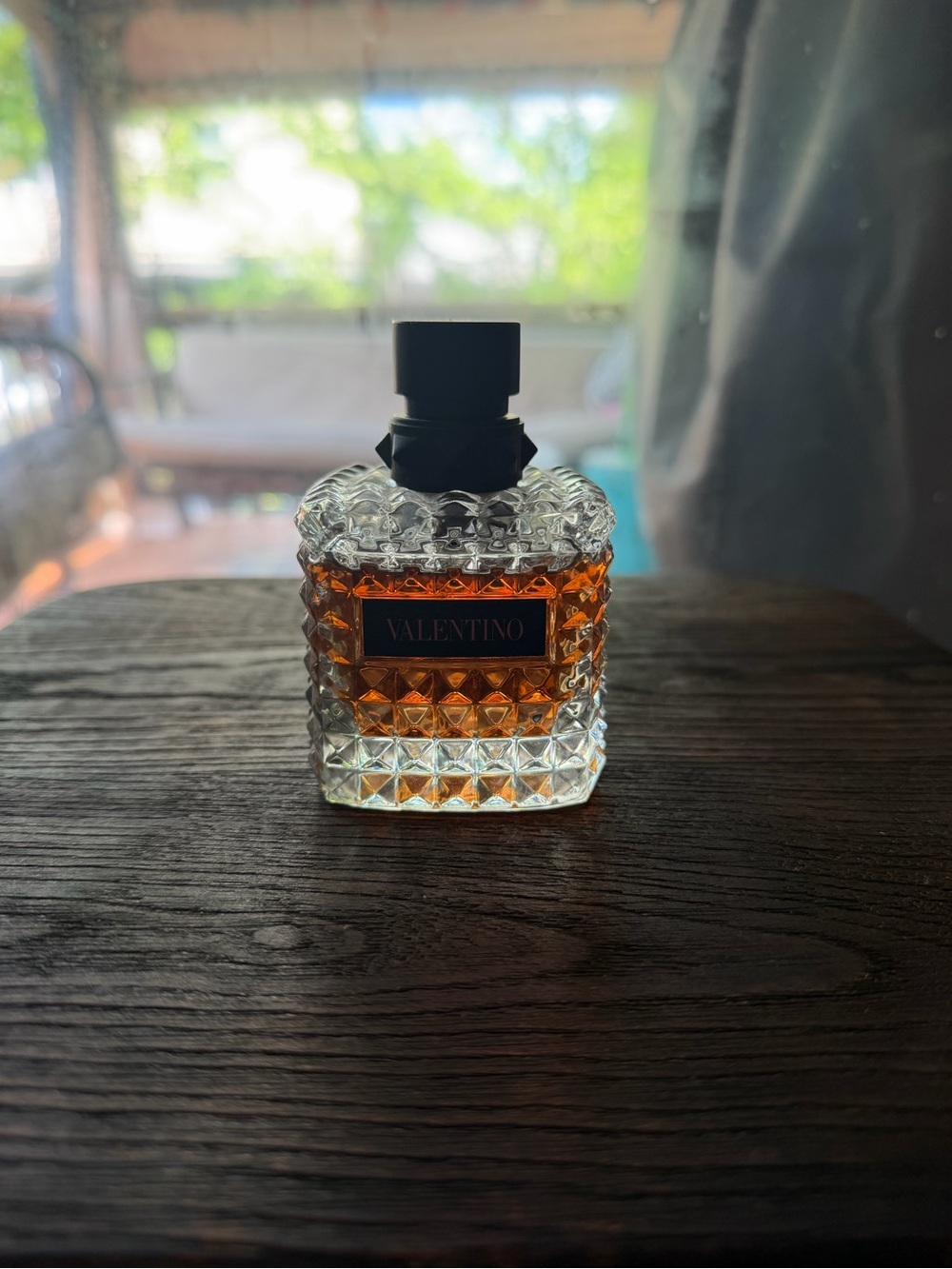 Valentino Amber Glass Decorative Bottle - Clear and Amber